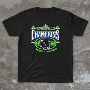 Seattle Seahawks 2026 Super Bowl LX Champions Black NFL Graphic Tee
